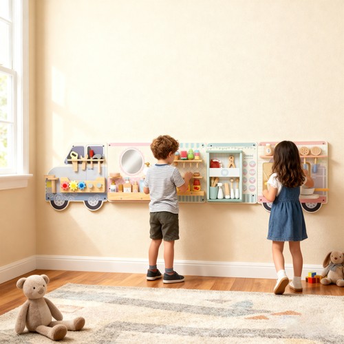 Wooden busy board in - board,, 1