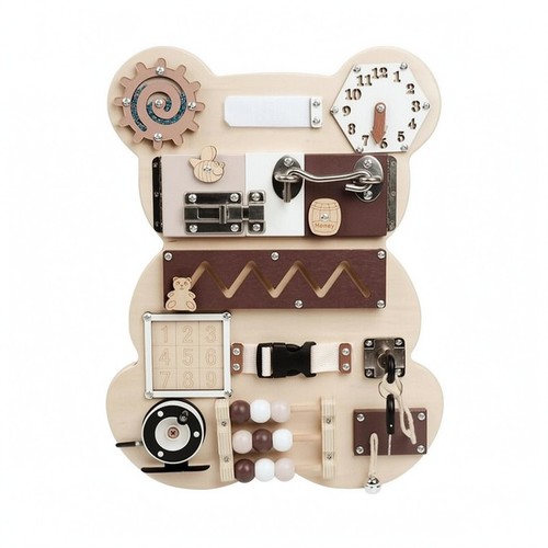 Wooden wall busy board - wall,